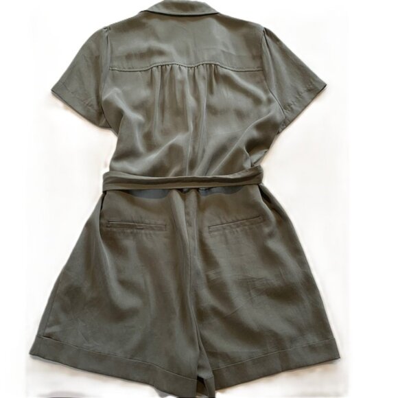 LOFT Button-Up Utility Short Romper - Picture 4 of 16